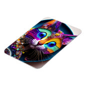 Colorful Fantasy Cat Magneet (Linkerzijde)