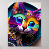 Colorful Fantasy Cat Poster (Voorkant)