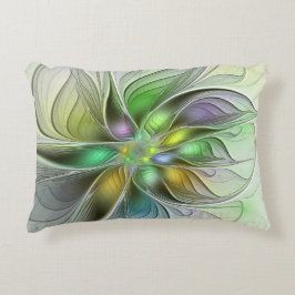 Colorful Fantasy Flower Modern Abstract Fractal Accent Kussen