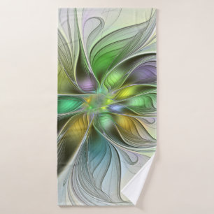 Colorful Fantasy Flower Modern Abstract Fractal Badhanddoek