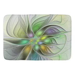 Colorful Fantasy Flower Modern Abstract Fractal Badmat