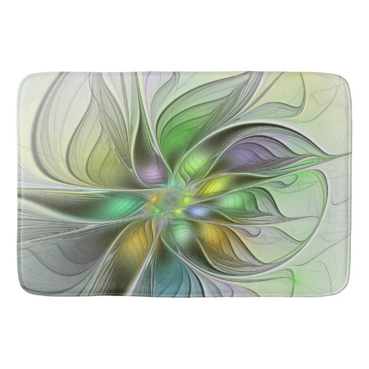 Colorful Fantasy Flower Modern Abstract Fractal Badmat (Voorkant)
