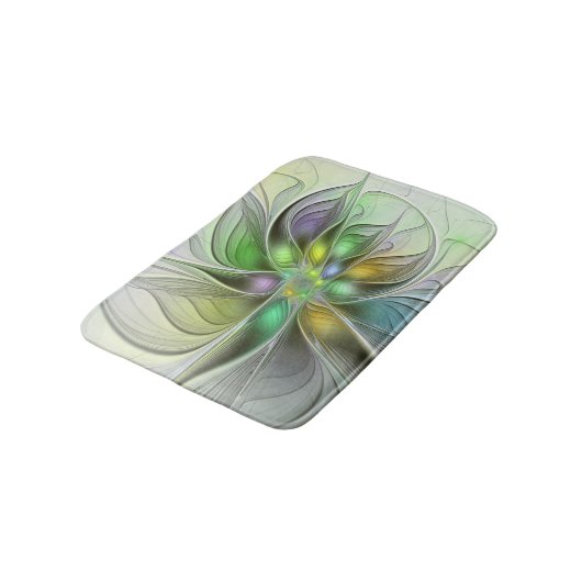 Colorful Fantasy Flower Modern Abstract Fractal Badmat (Gekanteld)