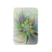 Colorful Fantasy Flower Modern Abstract Fractal Badmat (Voorkant Verticaal)