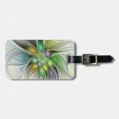 Colorful Fantasy Flower Modern Abstract Fractal Bagagelabel (Voorkant horizontaal)