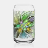Colorful Fantasy Flower Modern Abstract Fractal Blikvorm Glas (Achterkant)