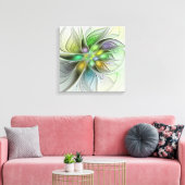 Colorful Fantasy Flower Modern Abstract Fractal Canvas Afdruk (Insitu (Woonkamer))