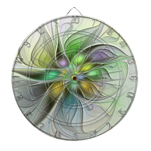 Colorful Fantasy Flower Modern Abstract Fractal Dartbord (Voorkant)