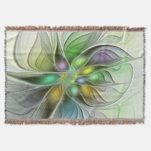 Colorful Fantasy Flower Modern Abstract Fractal Deken