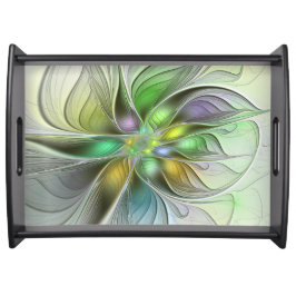 Colorful Fantasy Flower Modern Abstract Fractal Dienblad