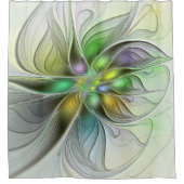 Colorful Fantasy Flower Modern Abstract Fractal Douchegordijn (Voorkant)