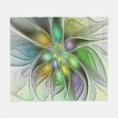 Colorful Fantasy Flower Modern Abstract Fractal Fleece Deken (Voorkant (Horizontaal))