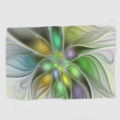 Colorful Fantasy Flower Modern Abstract Fractal Golfhanddoek (Horizontaal)