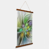 Colorful Fantasy Flower Modern Abstract Fractal Hangend Wandkleed (Gebogen)