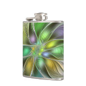 Colorful Fantasy Flower Modern Abstract Fractal Heupfles (Links)