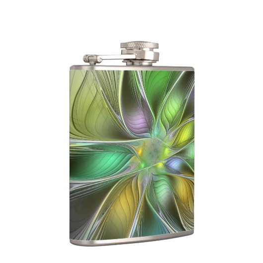 Colorful Fantasy Flower Modern Abstract Fractal Heupfles (Rechts)