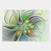 Colorful Fantasy Flower Modern Abstract Fractal Inpakpapier Vel (Voorkant 2)