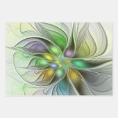 Colorful Fantasy Flower Modern Abstract Fractal Inpakpapier Vel (Voorkant 2)