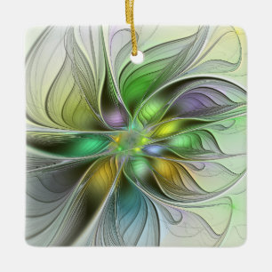 Colorful Fantasy Flower Modern Abstract Fractal Keramisch Ornament