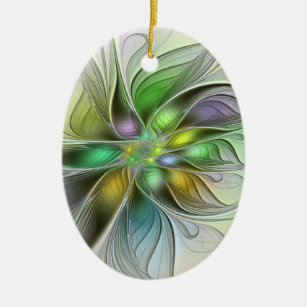 Colorful Fantasy Flower Modern Abstract Fractal Keramisch Ornament