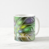Colorful Fantasy Flower Modern Abstract Fractal Koffiemok (Voorkant rechts)