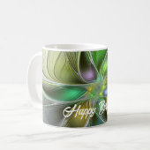 Colorful Fantasy Flower Modern Abstract Fractal Koffiemok (Voorkant links)