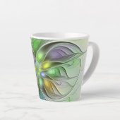 Colorful Fantasy Flower Modern Abstract Fractal Latte Mok (Rechterhoek)