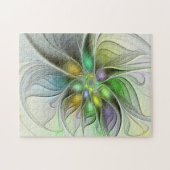 Colorful Fantasy Flower Modern Abstract Fractal Legpuzzel (Horizontaal)