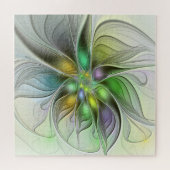 Colorful Fantasy Flower Modern Abstract Fractal Legpuzzel (Horizontaal)