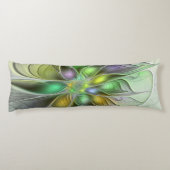 Colorful Fantasy Flower Modern Abstract Fractal Lichaamskussen (Achterkant)