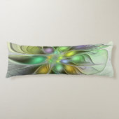 Colorful Fantasy Flower Modern Abstract Fractal Lichaamskussen (Voorkant)