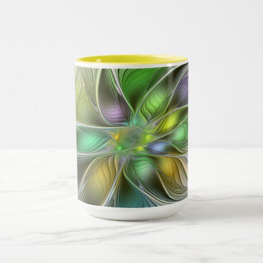 Colorful Fantasy Flower Modern Abstract Fractal Mok (Midden)