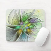 Colorful Fantasy Flower Modern Abstract Fractal Muismat (Met muis)