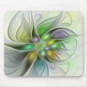 Colorful Fantasy Flower Modern Abstract Fractal Muismat (Voorkant)