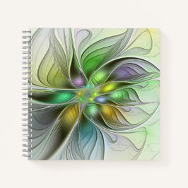Colorful Fantasy Flower Modern Abstract Fractal Notitieboek