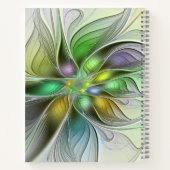 Colorful Fantasy Flower Modern Abstract Fractal Notitieboek (Achterkant)