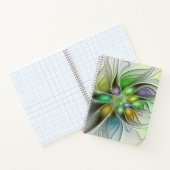 Colorful Fantasy Flower Modern Abstract Fractal Notitieboek (Binnen)