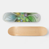 Colorful Fantasy Flower Modern Abstract Fractal Persoonlijk Skateboard (Horizontaal)
