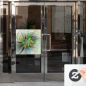 Colorful Fantasy Flower Modern Abstract Fractal Raamsticker (Kantoordeur)