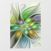 Colorful Fantasy Flower Modern Abstract Fractal Raamsticker (Vel)