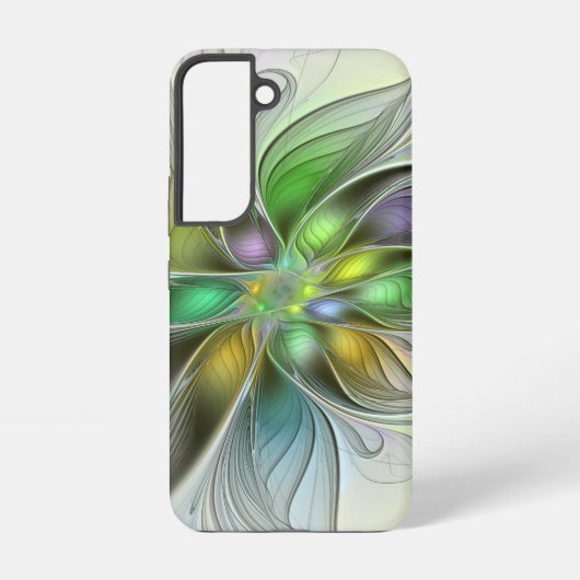 Colorful Fantasy Flower Modern Abstract Fractal Samsung Galaxy Hoesje (Achterkant)