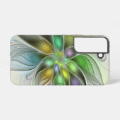 Colorful Fantasy Flower Modern Abstract Fractal Samsung Galaxy Hoesje (Achterkant horizontaal)