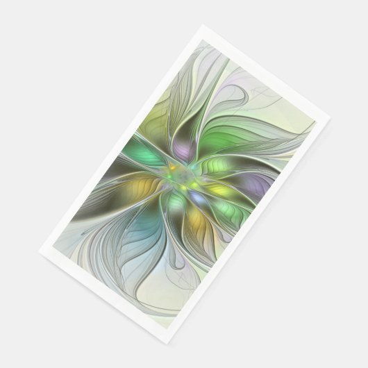Colorful Fantasy Flower Modern Abstract Fractal Servet (Hoek)