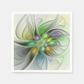 Colorful Fantasy Flower Modern Abstract Fractal Servet (Voorkant)