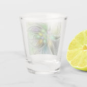 Colorful Fantasy Flower Modern Abstract Fractal Shot Glas (Achterkant)