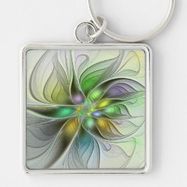 Colorful Fantasy Flower Modern Abstract Fractal Sleutelhanger
