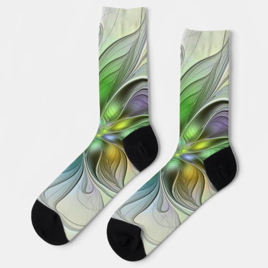 Colorful Fantasy Flower Modern Abstract Fractal Sokken (Links)