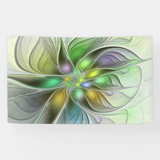 Colorful Fantasy Flower Modern Abstract Fractal Spandoek (Horizontaal)