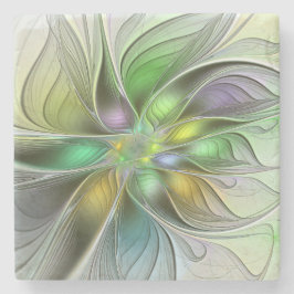 Colorful Fantasy Flower Modern Abstract Fractal Stenen Onderzetter