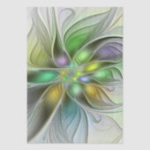Colorful Fantasy Flower Modern Abstract Fractal Tissuepapier (Voorkant)
